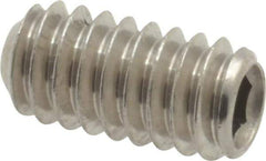 Value Collection - 1/4-20 UNC, 1/2" OAL, Cup Point Set Screw - Grade 18-8 Stainless Steel, 1/8" Key - USA Tool & Supply
