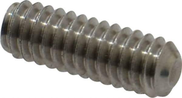 Value Collection - 1/4-20 UNC, 3/4" OAL, Cup Point Set Screw - Grade 18-8 Stainless Steel, 1/8" Key - USA Tool & Supply