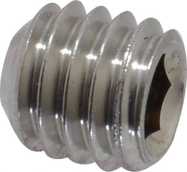 Value Collection - 3/8-16 UNC, 3/8" OAL, Cup Point Set Screw - Grade 18-8 Stainless Steel, 3/16" Key - USA Tool & Supply