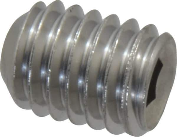 Value Collection - 3/8-16 UNC, 1/2" OAL, Cup Point Set Screw - Grade 18-8 Stainless Steel, 3/16" Key - USA Tool & Supply