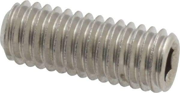 Value Collection - 3/8-16 UNC, 1" OAL, Cup Point Set Screw - Grade 18-8 Stainless Steel, 3/16" Key - USA Tool & Supply