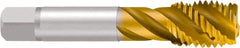 Emuge - 5/8-11 UNC 4 Flute 2B Bottoming Spiral Flute Tap - Cobalt, TiN Finish, 3-13/16" OAL, Right Hand Flute, Right Hand Thread, Series Enorm - USA Tool & Supply