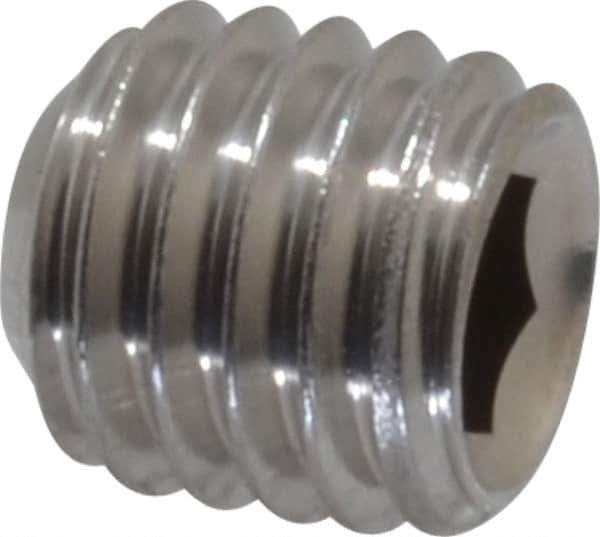 Value Collection - 1/2-13 UNC, 1/2" OAL, Cup Point Set Screw - Grade 18-8 Stainless Steel, 1/4" Key - USA Tool & Supply