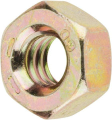 Value Collection - 1/4-20 UNC Steel Right Hand Hex Nut - 7/16" Across Flats, 7/32" High, Zinc Yellow Dichromate Finish - USA Tool & Supply