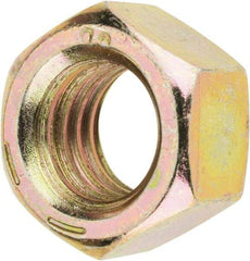 Value Collection - 1/2-13 UNC Steel Right Hand Hex Nut - 3/4" Across Flats, 7/16" High, Zinc Yellow Dichromate Finish - USA Tool & Supply