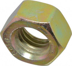 Value Collection - 9/16-12 UNC Steel Right Hand Hex Nut - 7/8" Across Flats, 31/64" High, Zinc Yellow Dichromate Finish - USA Tool & Supply