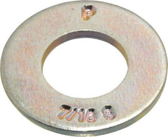 Value Collection - 7/16" Screw, Grade 8 Steel SAE Flat Washer - 15/32" ID x 59/64" OD, 1/16" Thick, Zinc Yellow Dichromate Finish - USA Tool & Supply