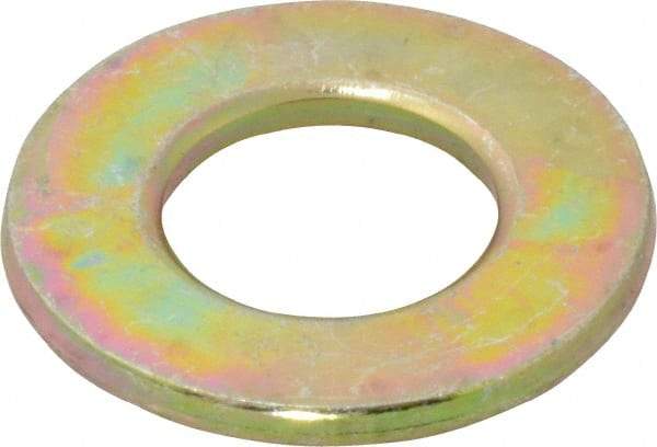 Value Collection - 5/8" Screw, Grade 8 Steel SAE Flat Washer - 21/32" ID x 1-5/16" OD, 3/32" Thick, Zinc Yellow Dichromate Finish - USA Tool & Supply