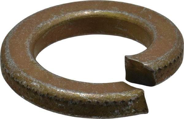 Value Collection - 3/4", 0.753" ID, 0.188" Thick Split Lock Washer - Grade 8 Steel, Zinc Yellow Dichromate Finish, 0.753" Min ID, 0.766" Max ID, 1.265" Max OD - USA Tool & Supply