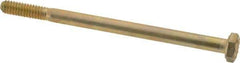 Made in USA - 1/4-20 UNC, 4" Length Under Head Hex Head Cap Screw - Partially Threaded, Grade 8 Alloy Steel, Zinc Yellow Dichromate Finish, 7/16" Hex - USA Tool & Supply