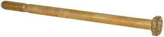 Made in USA - 1/4-20 UNC, 4-1/2" Length Under Head Hex Head Cap Screw - Partially Threaded, Grade 8 Alloy Steel, Zinc Yellow Dichromate Finish, 7/16" Hex - USA Tool & Supply