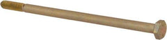 Made in USA - 1/4-20 UNC, 5" Length Under Head Hex Head Cap Screw - Partially Threaded, Grade 8 Alloy Steel, Zinc Yellow Dichromate Finish, 7/16" Hex - USA Tool & Supply