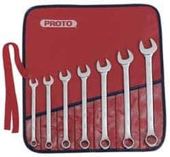 Proto - 7 Piece, 3/8 to 3/4", 12 Point, Combination Wrench Set - Inch System of Measurement, Full Polish Finish, Comes in Vinyl Roll - USA Tool & Supply