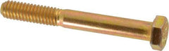 Made in USA - 5/16-18 UNC, 2-1/2" Length Under Head Hex Head Cap Screw - Partially Threaded, Grade 8 Alloy Steel, Zinc Yellow Dichromate Finish, 1/2" Hex - USA Tool & Supply