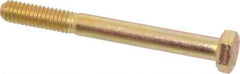 Made in USA - 5/16-18 UNC, 3" Length Under Head Hex Head Cap Screw - Partially Threaded, Grade 8 Alloy Steel, Zinc Yellow Dichromate Finish, 1/2" Hex - USA Tool & Supply