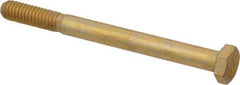 Made in USA - 5/16-18 UNC, 3-1/2" Length Under Head Hex Head Cap Screw - Partially Threaded, Grade 8 Alloy Steel, Zinc Yellow Dichromate Finish, 1/2" Hex - USA Tool & Supply