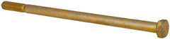 Made in USA - 5/16-18 UNC, 6" Length Under Head Hex Head Cap Screw - Partially Threaded, Grade 8 Alloy Steel, Zinc Yellow Dichromate Finish, 1/2" Hex - USA Tool & Supply