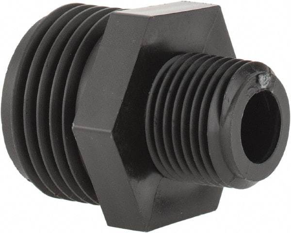 Green Leaf - 3/4 MGHT & 3/8 MPT Garden Hose Adapter - Polypropylene, Male Hose to Male Pipe Connector - USA Tool & Supply