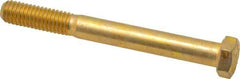 Made in USA - 3/8-16 UNC, 3-1/2" Length Under Head Hex Head Cap Screw - Partially Threaded, Grade 8 Alloy Steel, Zinc Yellow Dichromate Finish, 9/16" Hex - USA Tool & Supply