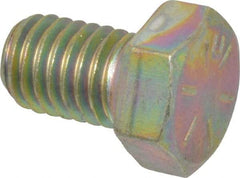 Made in USA - 1/2-13 UNC, 3/4" Length Under Head Hex Head Cap Screw - Fully Threaded, Grade 8 Alloy Steel, Zinc Yellow Dichromate Finish, 3/4" Hex - USA Tool & Supply