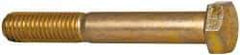 Made in USA - 1/2-13 UNC, 3-1/2" Length Under Head Hex Head Cap Screw - Partially Threaded, Grade 8 Alloy Steel, Zinc Yellow Dichromate Finish, 3/4" Hex - USA Tool & Supply