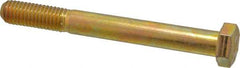 Made in USA - 1/2-13 UNC, 4-1/2" Length Under Head Hex Head Cap Screw - Partially Threaded, Grade 8 Alloy Steel, Zinc Yellow Dichromate Finish, 3/4" Hex - USA Tool & Supply