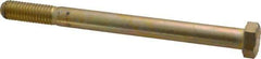 Made in USA - 1/2-13 UNC, 6" Length Under Head Hex Head Cap Screw - Partially Threaded, Grade 8 Alloy Steel, Zinc Yellow Dichromate Finish, 3/4" Hex - USA Tool & Supply