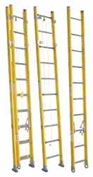 Made in USA - 28' High, Type IAA Rating, Fiberglass Extension Ladder - USA Tool & Supply