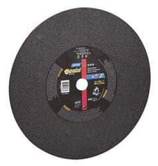 Norton - 14" Aluminum Oxide Cutoff Wheel - 7/64" Thick, 1" Arbor, 4,365 Max RPM, Use with Stationary Tools - USA Tool & Supply