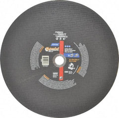 Norton - 14" Aluminum Oxide Cutoff Wheel - 3/32" Thick, 1" Arbor, 4,365 Max RPM, Use with Stationary Tools - USA Tool & Supply