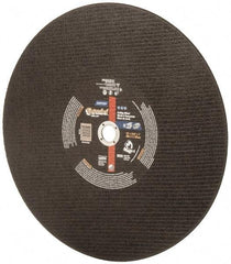 Norton - 16" Aluminum Oxide Cutoff Wheel - 7/64" Thick, 1" Arbor, 3,820 Max RPM, Use with Stationary Tools - USA Tool & Supply