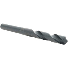 Cle-Line - 9/16" Drill, 118° Point, High Speed Steel Silver Deming & Reduced Shank Drill Bit - Oxide Finish, 6" OAL, Straight Shank, 3-1/8" Flute Length, Right Hand Cut, Standard Point, Spiral Flute, Regular Spiral - USA Tool & Supply