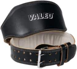 Valeo - Size L, Traditional Buckle, Leather Belt - 38 to 44" Waist, 6" Wide, Lumbar Support, Black - USA Tool & Supply