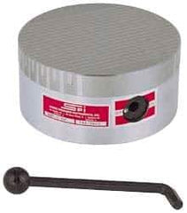 Suburban Tool - Fine Pole Round Permanent Magnetic Rotary Chuck - 6-1/4" Wide x 2-15/16" High, Ceramic - USA Tool & Supply