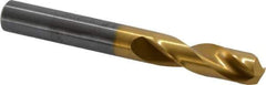 Guhring - 11.19886mm 140° Spiral Flute Solid Carbide Screw Machine Drill Bit - TiN Finish, Right Hand Cut, 47mm Flute Length, 95mm OAL, SU Point, Straight Shank - USA Tool & Supply