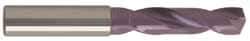 Guhring - 0.6024" 140° Spiral Flute Solid Carbide Screw Machine Drill Bit - FIREX Finish, Right Hand Cut, 65mm Flute Length, 115mm OAL, SU Point, Straight Shank, Through Coolant - USA Tool & Supply