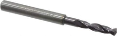 Guhring - #16 140° Spiral Flute Solid Carbide Screw Machine Drill Bit - FIREX Finish, Right Hand Cut, 24mm Flute Length, 66mm OAL, SU Point, Straight Shank - USA Tool & Supply