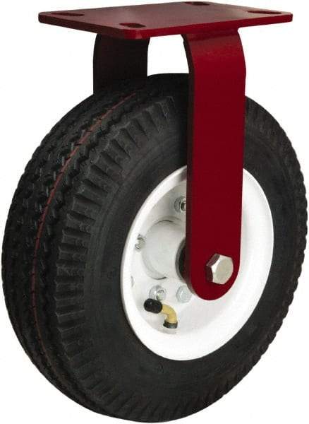 Hamilton - 10" Diam, Rubber Rigid Caster - 480 Lb Capacity, Top Plate Mount, 4-1/2" x 6-1/2" Plate, Tapered Roller Bearing - USA Tool & Supply