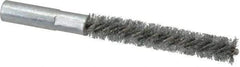 Value Collection - 3/8" Diam Helical Steel Tube Brush - Double Spiral, 0.008" Filament Diam, 2-23/64" Brush Length, 4" OAL, 3/16-24 Female Shank - USA Tool & Supply