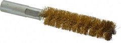 Value Collection - 5/8" Diam Helical Brass Tube Brush - Double Spiral, 0.014" Filament Diam, 2-23/64" Brush Length, 4" OAL, 5/16-18 Female Shank - USA Tool & Supply