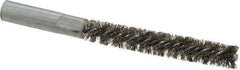Value Collection - 3/8" Diam Helical Stainless Steel Tube Brush - Double Spiral, 0.008" Filament Diam, 2-23/64" Brush Length, 4" OAL, 3/16-24 Female Shank - USA Tool & Supply