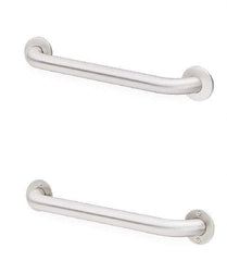 Bradley - Washroom Partition Stainless Steel Grab Bar - 42 Inch Long, Compatible with Shower and Toilet Stalls - USA Tool & Supply