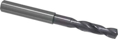 Guhring - 0.2677" 140° Spiral Flute Solid Carbide Screw Machine Drill Bit - FIREX Finish, Right Hand Cut, 34mm Flute Length, 79mm OAL, SU Point, Straight Shank - USA Tool & Supply