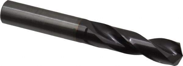 Guhring - 0.5512" 140° Spiral Flute Solid Carbide Screw Machine Drill Bit - FIREX Finish, Right Hand Cut, 60mm Flute Length, 107mm OAL, SU Point, Straight Shank - USA Tool & Supply