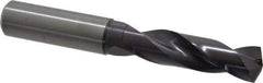 Guhring - 0.5906" 140° Spiral Flute Solid Carbide Screw Machine Drill Bit - FIREX Finish, Right Hand Cut, 65mm Flute Length, 115mm OAL, SU Point, Straight Shank - USA Tool & Supply