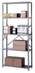 Lyon - 5 Shelf Starter Open Steel Shelving - 600 Lb Capacity, 36" Wide x 84" High x 12" Deep, Gray - USA Tool & Supply