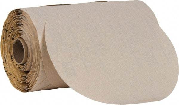 Superior Abrasives - 6" Diam, 320 Grit Aluminum Oxide Adhesive PSA Disc - Extra Fine, Gold, Paper Backing, Flexible - USA Tool & Supply