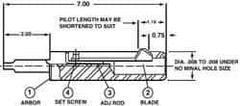 Cogsdill Tool - 2" Hole, No. 110 Blade, Type C Power Deburring Tool - One Piece, 7" OAL, 1.19" Pilot - USA Tool & Supply