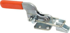 Lapeer - 700 Lb Capacity, Horizontal, U Hook, Flanged Base, Carbon Steel Pull Action Latch Clamp - 1-3/4" Drawing Movement, 5-3/8" OAL, Straight Handle - USA Tool & Supply