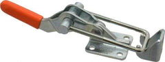 Lapeer - 2,000 Lb Capacity, Horizontal, U Hook, Flanged Base, Carbon Steel Pull Action Latch Clamp - 2-1/2" Drawing Movement, 7-3/8" OAL, Straight Handle - USA Tool & Supply